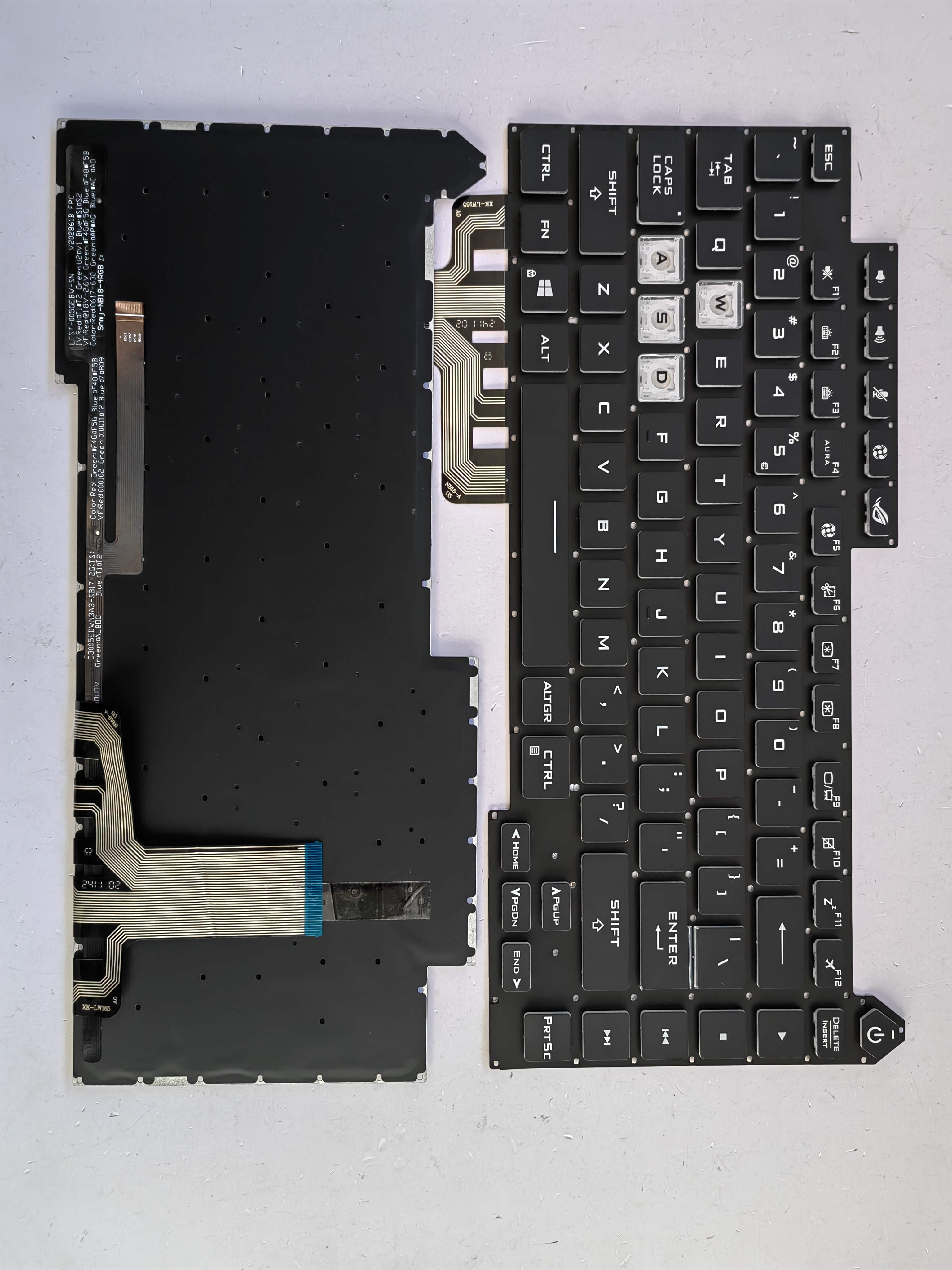 Picture of New Replacement Laptop Keyboard For ASUS G513 colorful backlight BLACK Backlit,White Side (OEM) US Layout